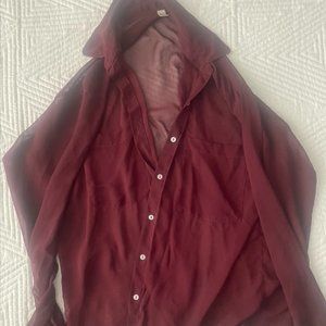 American Apparel Sheer Button Up